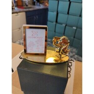 "2021 Year of the Dog" 24k Gold Plated Picture Frame w/ Gold Crystal by Matashi